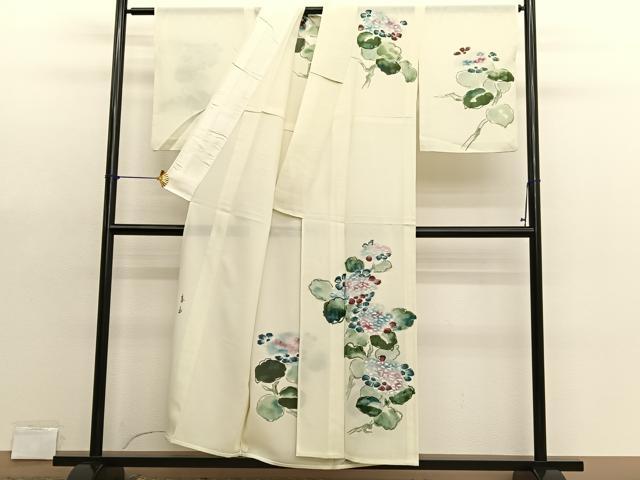 平和屋着物＊夏物　訪問着　絽　作家物　手描き　朝顔　正絹　逸品　BAAX7291hv
