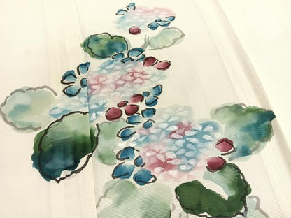 平和屋着物＊夏物　訪問着　絽　作家物　手描き　朝顔　正絹　逸品　BAAX7291hv