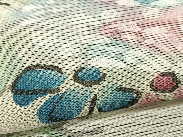 平和屋着物＊夏物　訪問着　絽　作家物　手描き　朝顔　正絹　逸品　BAAX7291hv