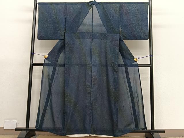 平和屋着物＊夏物　小紋　紗　霞文　暈し染め　正絹　逸品　BAAX7292hv