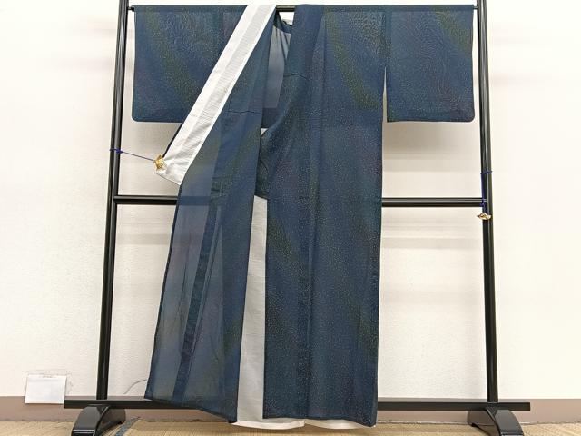 平和屋着物＊夏物　小紋　紗　霞文　暈し染め　正絹　逸品　BAAX7292hv