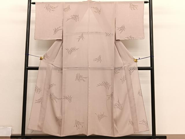 平和屋着物＊夏物　小紋　絽　枝花文　正絹　逸品　BAAX7295hv