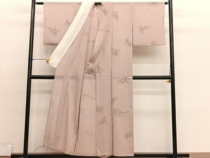 平和屋着物＊夏物　小紋　絽　枝花文　正絹　逸品　BAAX7295hv