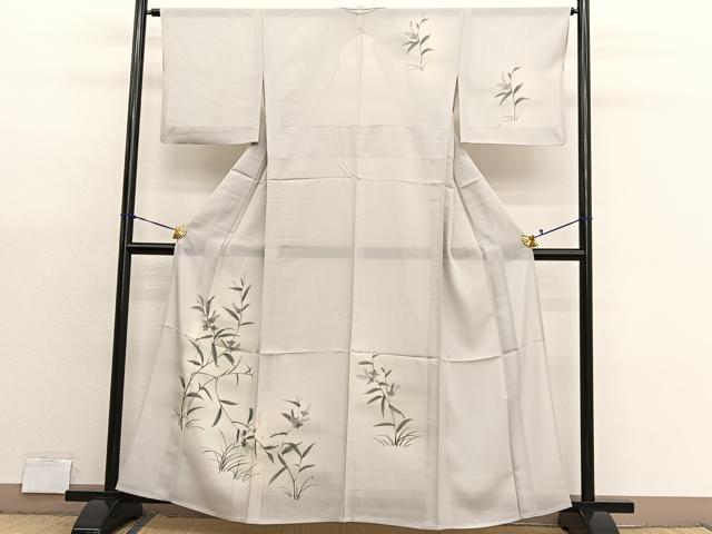 平和屋着物＊夏物　訪問着　絽　手描き　枝花文　暈し染め　正絹　逸品　BAAX7298hv