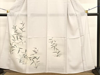 平和屋着物＊夏物　訪問着　絽　手描き　枝花文　暈し染め　正絹　逸品　BAAX7298hv