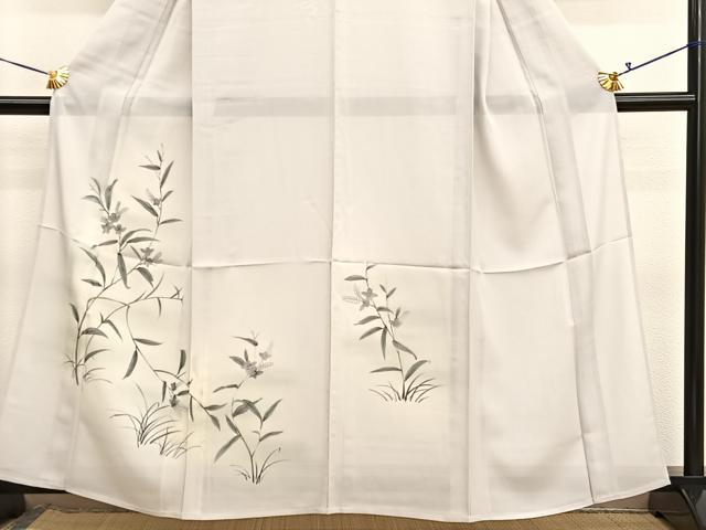 平和屋着物＊夏物　訪問着　絽　手描き　枝花文　暈し染め　正絹　逸品　BAAX7298hv