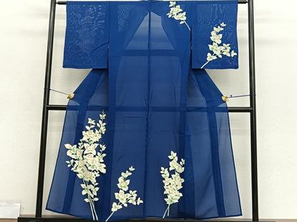 平和屋着物＊夏物　訪問着　絽　枝花文　正絹　逸品　BAAX7300hv