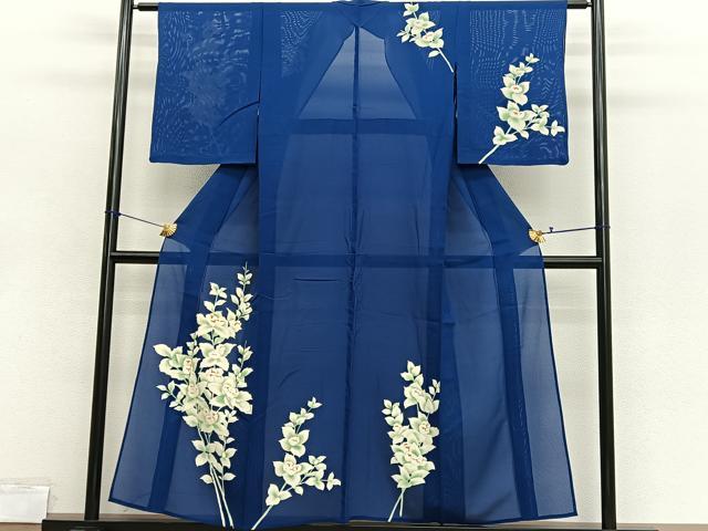 平和屋着物＊夏物　訪問着　絽　枝花文　正絹　逸品　BAAX7300hv