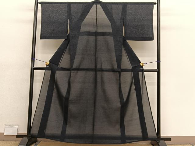 平和屋着物＊夏物　本場大島紬　夏大島　渦巻き文様　正絹　逸品　BAAX7301hv