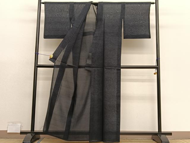 平和屋着物＊夏物　本場大島紬　夏大島　渦巻き文様　正絹　逸品　BAAX7301hv