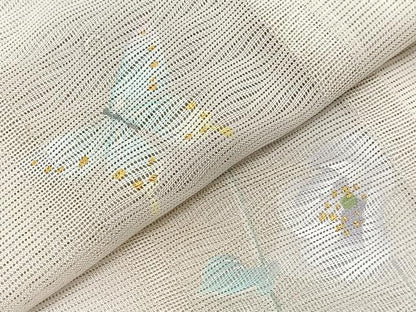 平和屋着物＊夏物　訪問着　絽　花蝶文　暈し染め　金彩　正絹　逸品　BAAX7302hv