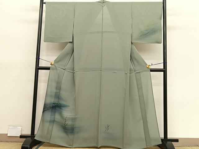 平和屋着物＊夏物　訪問着　絽　木立風景文　暈し染め　正絹　逸品　BAAX7304hv