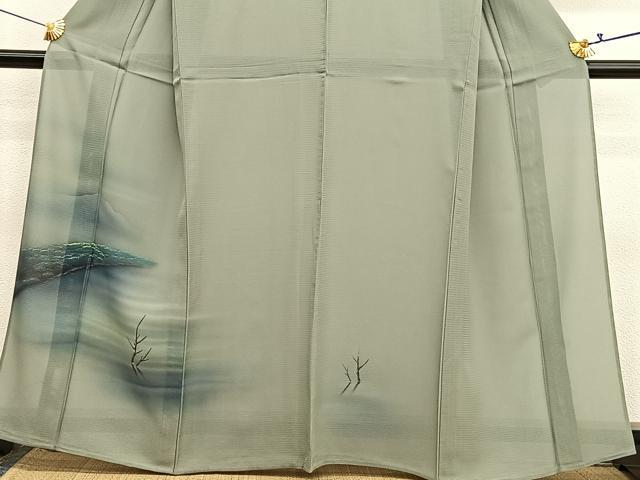 平和屋着物＊夏物　訪問着　絽　木立風景文　暈し染め　正絹　逸品　BAAX7304hv