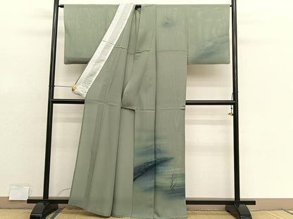 平和屋着物＊夏物　訪問着　絽　木立風景文　暈し染め　正絹　逸品　BAAX7304hv