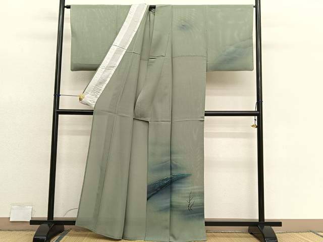 平和屋着物＊夏物　訪問着　絽　木立風景文　暈し染め　正絹　逸品　BAAX7304hv
