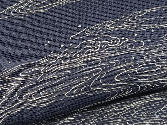 平和屋着物＊夏物　小紋　絽　立波文　正絹　逸品　BAAX7305hv