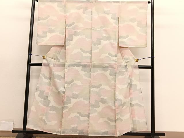 平和屋着物＊夏物　紗紬　瑞雲　正絹　逸品　BAAX7306hv