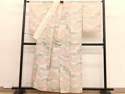 平和屋着物＊夏物　紗紬　瑞雲　正絹　逸品　BAAX7306hv