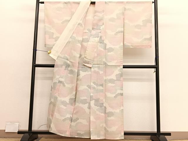 平和屋着物＊夏物　紗紬　瑞雲　正絹　逸品　BAAX7306hv