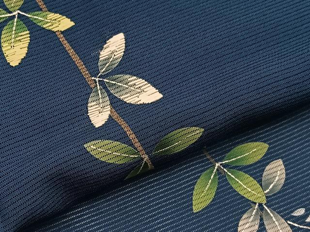 平和屋着物＊夏物　訪問着　絽　刺繍　枝葉文　正絹　逸品　BAAX7307hv