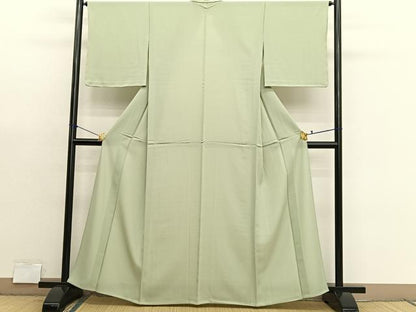 平和屋着物＊夏物　色無地　絽　女郎花色　正絹　逸品　BAAX7311hv