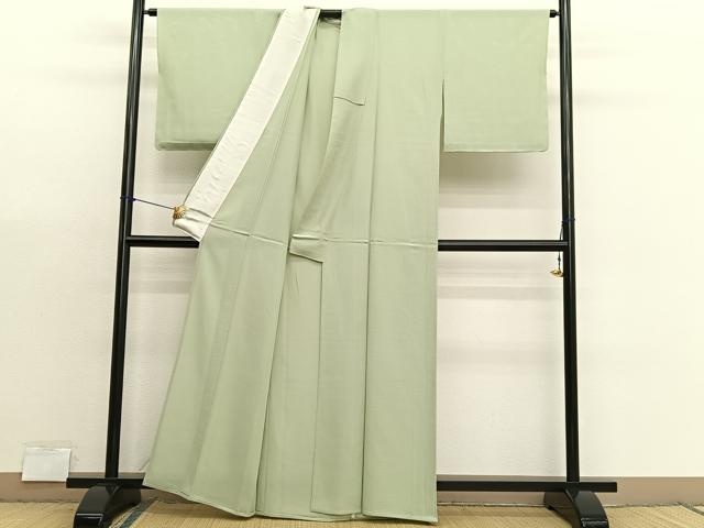 平和屋着物＊夏物　色無地　絽　女郎花色　正絹　逸品　BAAX7311hv