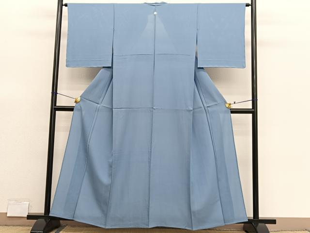 平和屋着物＊夏物　色無地　絽　湊鼠色　正絹　逸品　BAAX7312hv