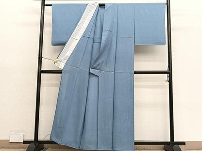 平和屋着物＊夏物　色無地　絽　湊鼠色　正絹　逸品　BAAX7312hv
