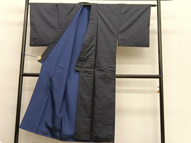 平和屋着物■男性　本場大島紬　アンサンブル　格子　正絹　逸品　BAAX7315hv