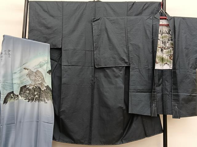 平和屋着物□男性 本場大島紬 アンサンブル 長襦袢（袷）セット 100