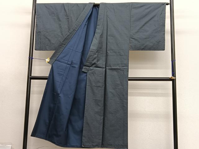 平和屋着物●男性　本場大島紬　アンサンブル　長襦袢(袷)セット　100亀甲　総詰め　正絹　逸品　AABJ0133ph 平和屋着物□男性 本場大島紬 アンサンブル 長襦袢（袷）セット 100