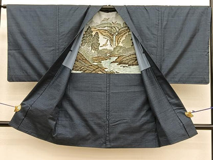 平和屋着物■男性　本場大島紬　アンサンブル　100亀甲　総詰め　正絹　逸品　BAAX7317hv