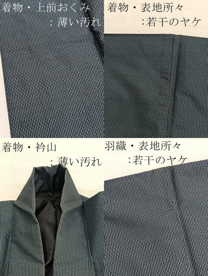 平和屋着物■男性　本場大島紬　アンサンブル　幾何学文様　正絹　逸品　BAAX7318hv