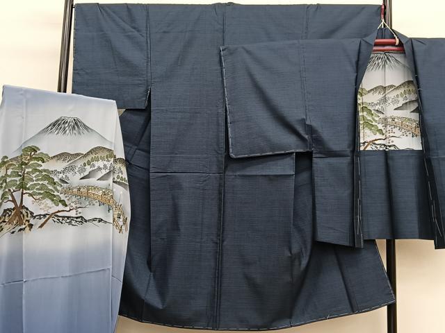 平和屋着物■男性　本場大島紬　アンサンブル　長襦袢（袷）セット　100亀甲　総詰め　正絹　逸品　BAAX7321hv