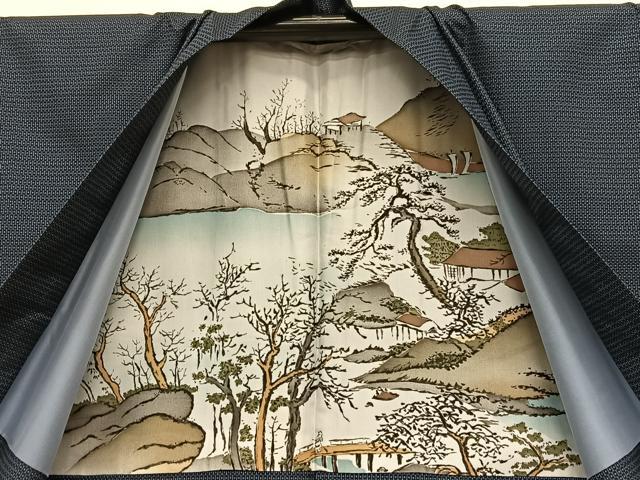 平和屋着物●男性　本場大島紬　アンサンブル　100亀甲　総詰め　正絹　逸品　BAAX7324hv