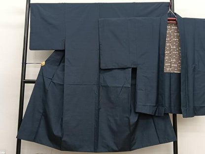平和屋着物■男性　本場大島紬　アンサンブル　格子　正絹　逸品　BAAX7327hv