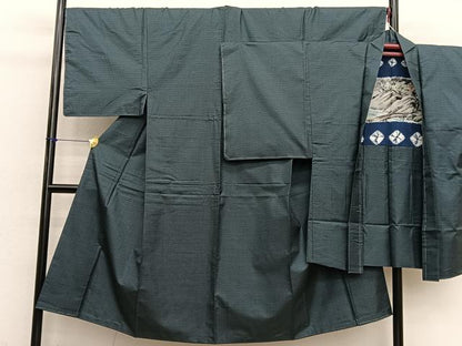 平和屋着物●男性　本場大島紬　アンサンブル　100亀甲　総詰め　正絹　逸品　未使用　BAAX7329hv