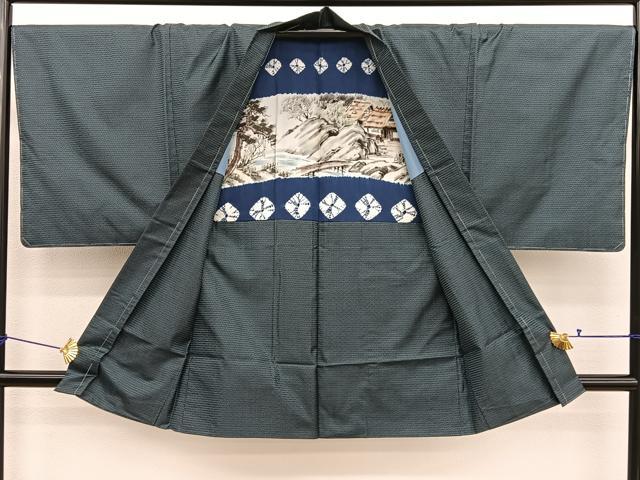 平和屋着物●男性　本場大島紬　アンサンブル　100亀甲　総詰め　正絹　逸品　未使用　BAAX7329hv