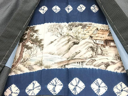 平和屋着物●男性　本場大島紬　アンサンブル　100亀甲　総詰め　正絹　逸品　未使用　BAAX7329hv