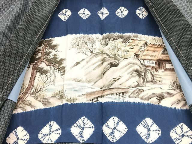 平和屋着物●男性　本場大島紬　アンサンブル　100亀甲　総詰め　正絹　逸品　未使用　BAAX7329hv