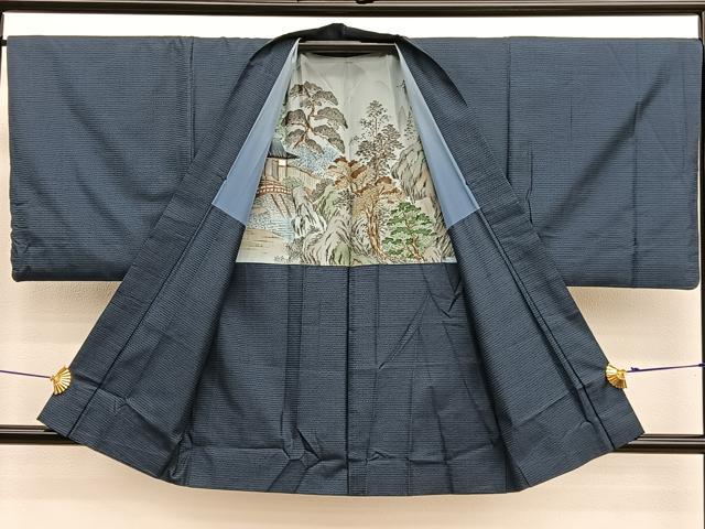 平和屋着物●男性　本場大島紬　アンサンブル　長襦袢（袷）セット　100亀甲　総詰め　正絹　逸品　BAAX7331hv