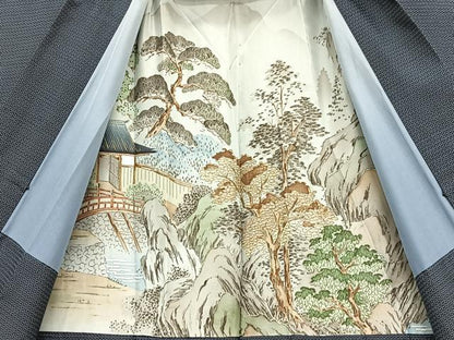 平和屋着物●男性　本場大島紬　アンサンブル　長襦袢（袷）セット　100亀甲　総詰め　正絹　逸品　BAAX7331hv