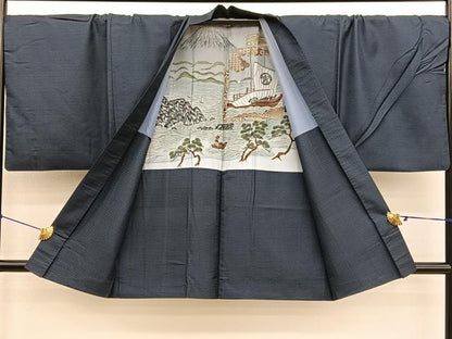 平和屋着物●男性　本場大島紬　アンサンブル　100亀甲　総詰め　キングサイズ　さが美扱い　正絹　逸品　BAAX7338hv