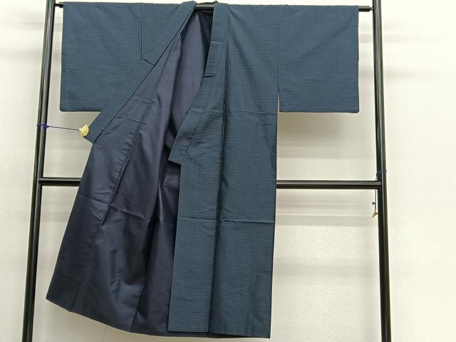 平和屋着物□男性 紬 アンサンブル 格子柄 正絹 逸品 BAAX7339hv