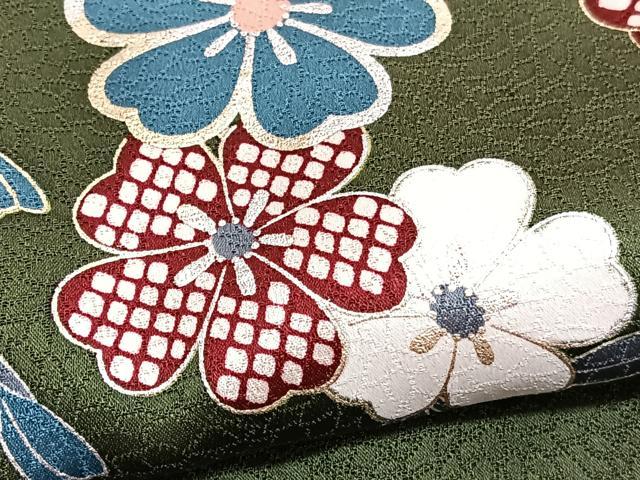 平和屋着物∵女の子　十三参り　子供　祝着　振袖　枝垂れ桜　暈し染め　金銀彩　逸品　BAAX7340hv