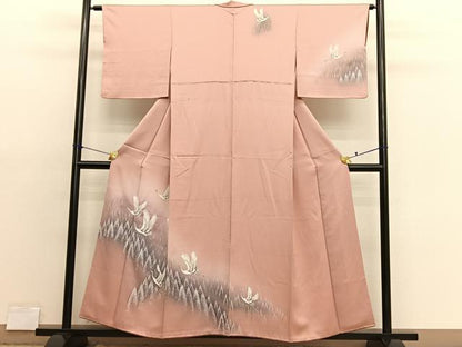 平和屋着物■訪問着　飛鶴樹林文　暈し染め　金彩　正絹　逸品　BAAX7345hv