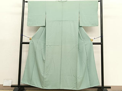 平和屋着物■上質な色無地　裏葉柳色　正絹　逸品　BAAX7347hv