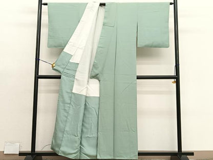 平和屋着物■上質な色無地　裏葉柳色　正絹　逸品　BAAX7347hv