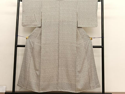 平和屋着物■上質な小紋　桔梗　正絹　逸品　BAAX7348hv