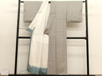 平和屋着物■上質な小紋　桔梗　正絹　逸品　BAAX7348hv